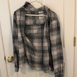 Gray and white American eagle flannel